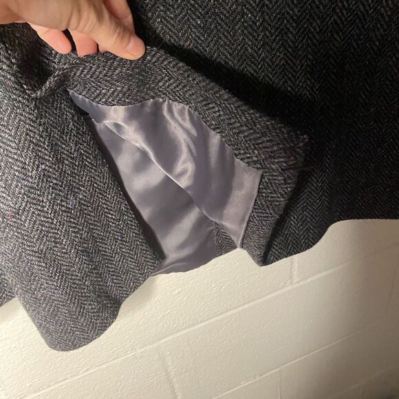 JEAN PAUL GERMAIN Mens Black Gray Wool Tweed Sport Coat Blazer JACKET Size 44 R - Picture 11 of 16